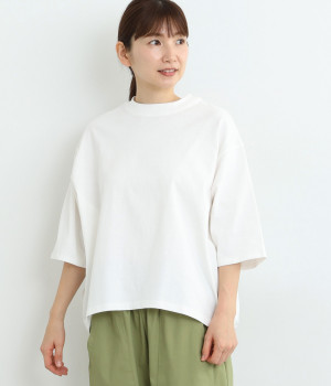 コットン天竺裾タックバルーンTee(オフホワイト-ONESIZE)