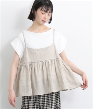 リネンキャミブラウス(エクリュ-ONESIZE)