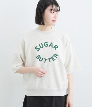 フレンチテリー5分袖プリントスウェット(オートミール-F)