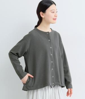 ペアー天竺2wayバルーンカーディガン(チャコール-F)