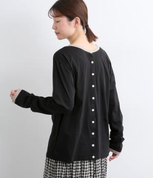 シアー天竺リンガーカーディガン(ブラック-F)