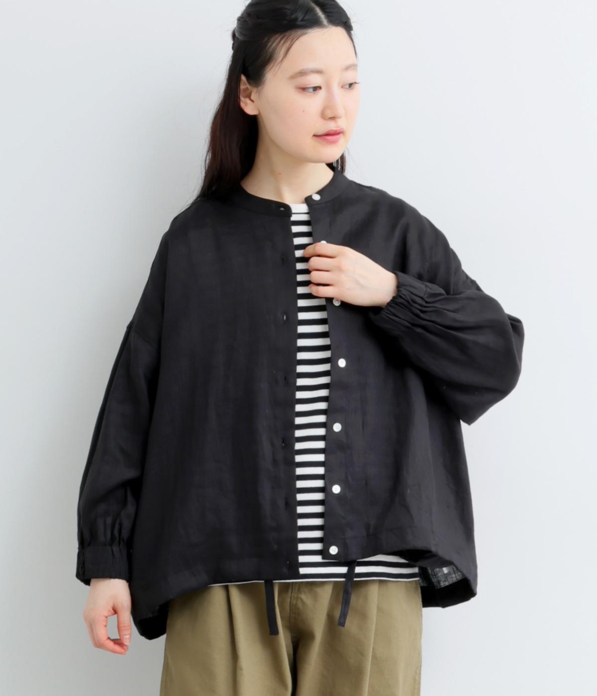 リネンバルーンカーディガン(ブラック-F)