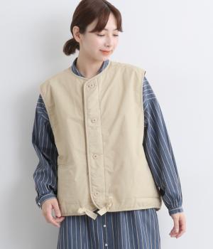 コットンナイロンリバーシブルミリタリーベスト(エクリュ-F)