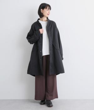 コットンナイロンフィッシュテールコート(ブラック-F)