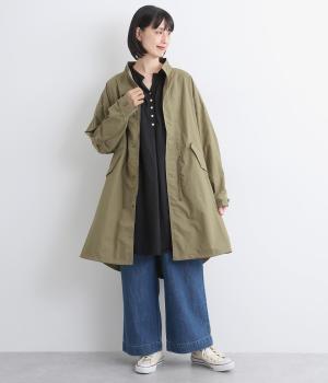コットンナイロンフィッシュテールコート(カーキベージュ-F)