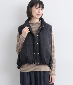 ナイロンハイネックバルーンベスト(ブラック-F)