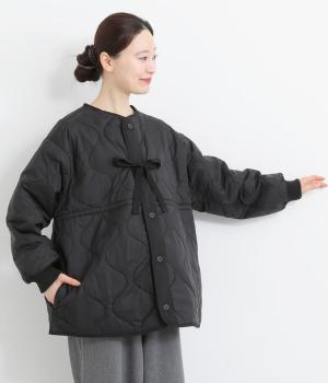 ナイロンリップキルトリメイクブルゾン(ブラック-F)