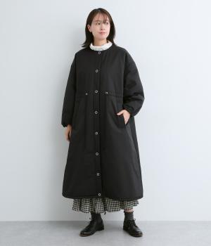 コットンナイロンロングガスコート(ブラック-F)