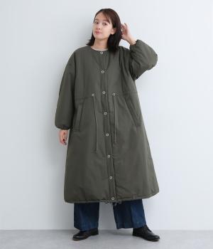 コットンナイロンロングガスコート(チャコール-F)