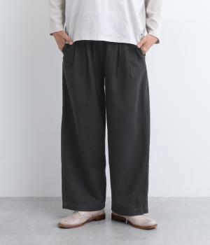 コットンドロストデニムイージーパンツ(ブラック-F)