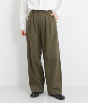 タックワイドパンツ(カーキ-F)