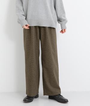 タックワイドパンツ(ブラウンチェック-F)