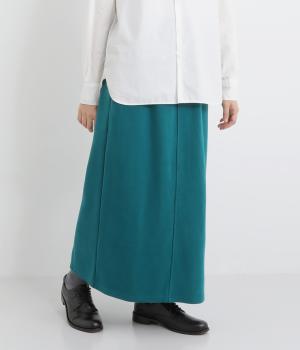 ダブルフェイス細見えBOXスカート(ブルーグリーン-F)