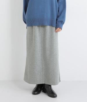 ダブルフェイス細見えBOXスカート(トップチャコール-F)