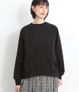 コットン天竺裾タックバルーンプルオーバー(ブラック-F)