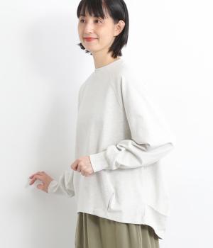 コットン天竺裾タックバルーンプルオーバー(オートミール-F)