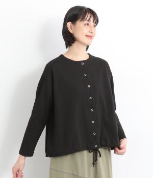 コットン天竺2wayバルーンカーディガン(ブラック-F)