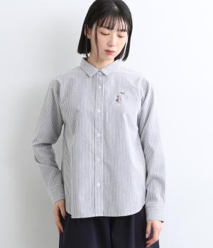 オックスSKIPシャツ(ブラックストライプ-F)
