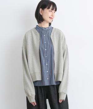 コットン裏毛ZIPカーディガン(トップグレー-F)