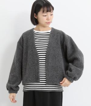 【A.U.G. relaxing】ウールリッチパイルカーディガン(トップチャコール-F)