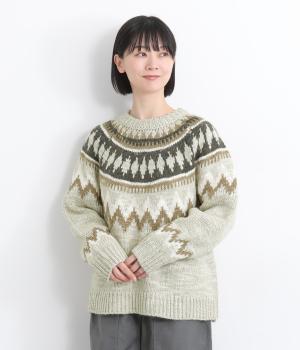 ロービング求心ノルディックニットセーター(オートミール-F)