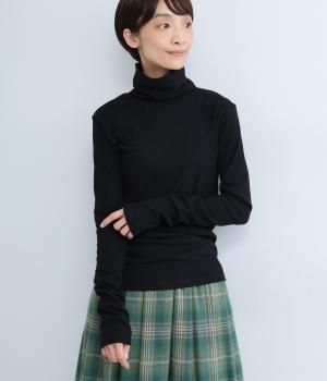 ライトリブ起毛タートル(ブラック-F)