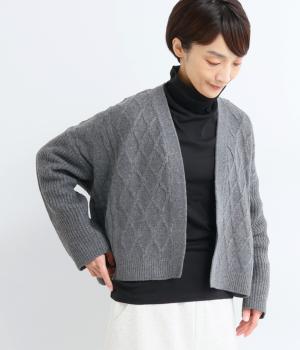 ケーブルカーディガン(チャコール-F)