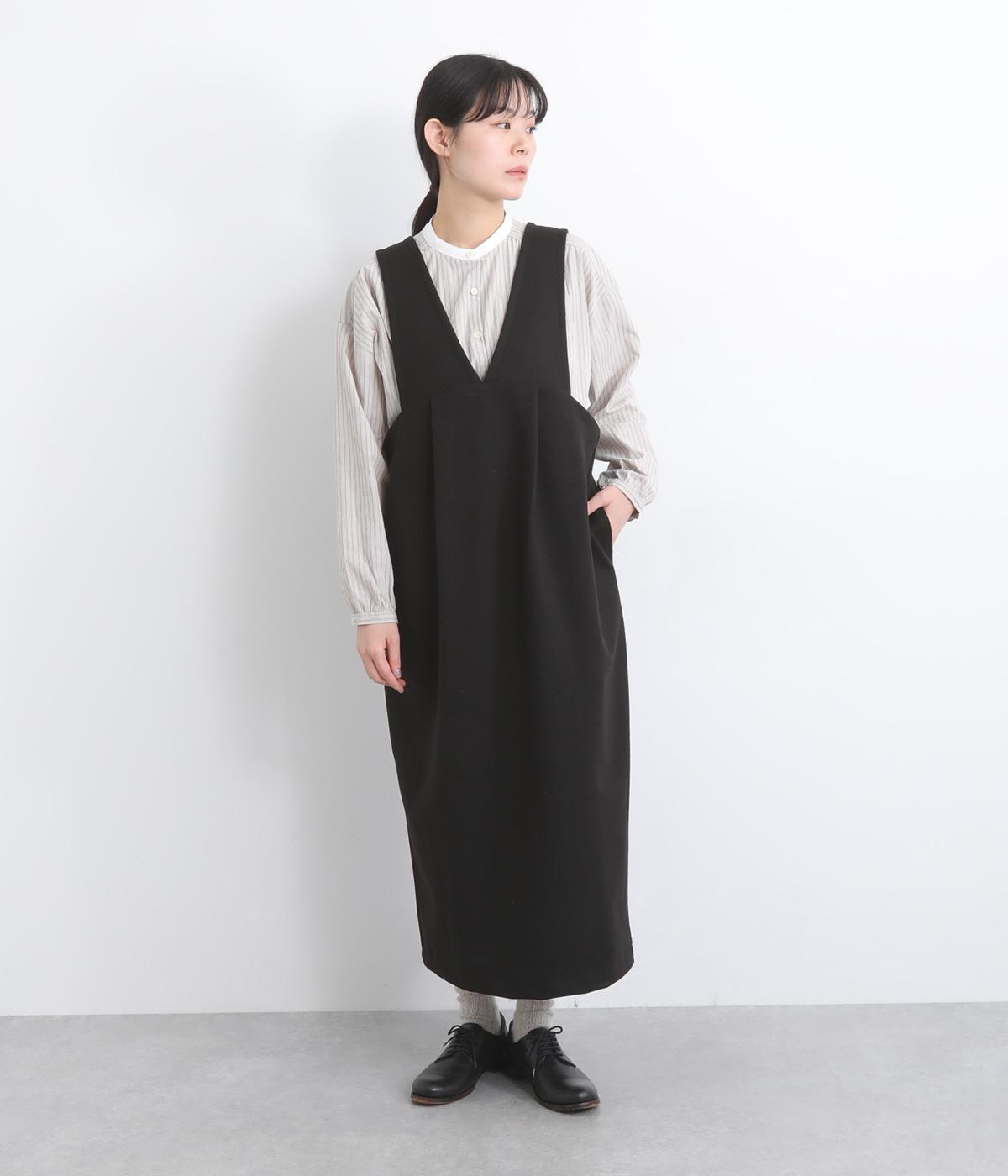 ライトメルトンタックバルーンジャンパースカート(ブラック-F)