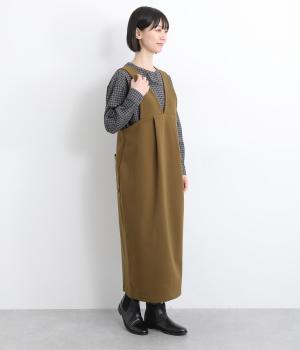 ライトメルトンタックバルーンジャンパースカート(ダークベージュ-F)