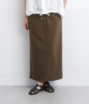 ジャカード天竺 細見えBOXスカート(ブラウン-F)