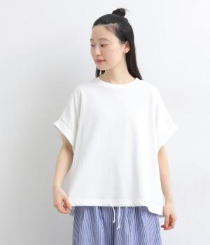 USAコットン天竺 クロップドフレアTee(オフ-F)