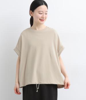 USAコットン天竺 クロップドフレアTee(グレージュ-F)