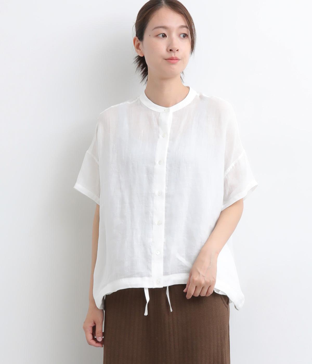 リネンツイル 半袖バルーンカーディガン(オフ-F)