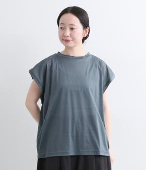 【A.U.G. relaxing】コットンシアージャージーフレンチTee(グレイッシュブルー-F)
