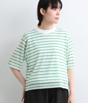シアークロップドTee(オフ×グリーン-1)