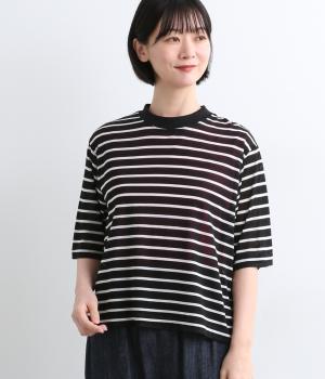 シアークロップドTee(ブラック×オフ-1)