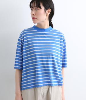 シアークロップドTee(ブルー×オフ-1)