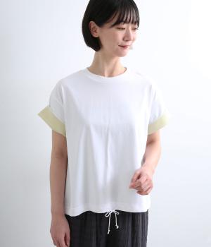 マルチファンクション天竺　袖W裾ドロストTee(オフ-1)