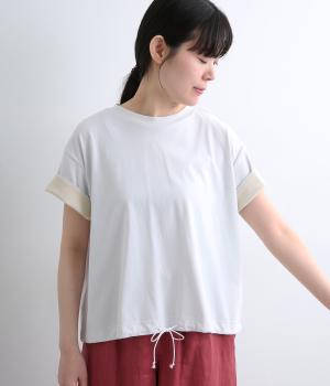マルチファンクション天竺　袖W裾ドロストTee(アイスグレー-1)