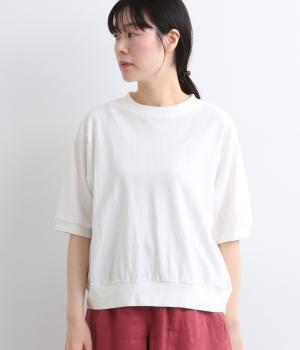 ライトジャカード天竺　5 分袖ぽわんTee(オフ-1)