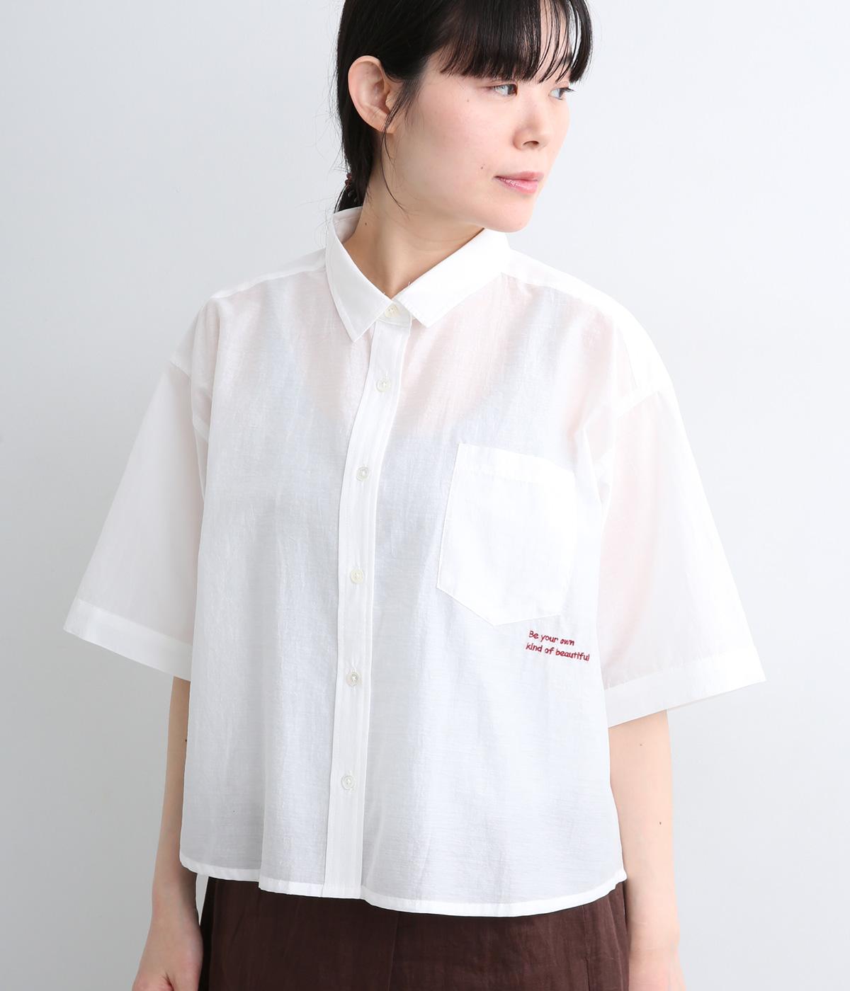 シアーコットンテンセル クロップド刺繍シャツ｜AUG（オーグ）の商品詳細