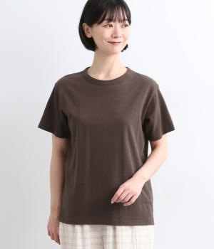 ラフィー天竺　ユーティリティTee(ブラウン-1)