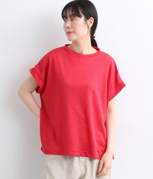 【A.U.G. relaxing】リネンワイドフレンチTee(レッド-1)