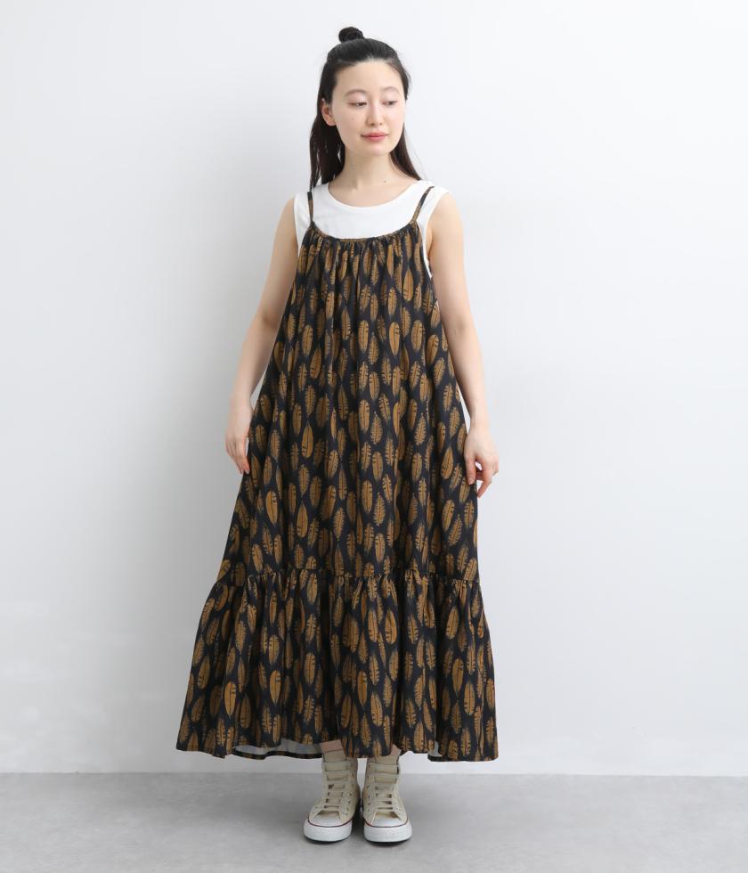 アフリカンプリント バックリボンキャミワンピース