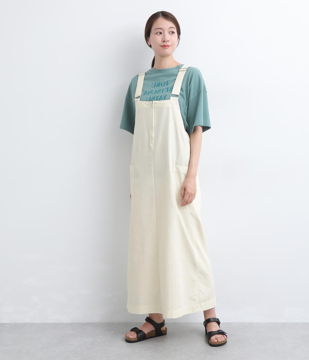 カルゼフロントZIP細見えジャンパースカート(オフ-F)