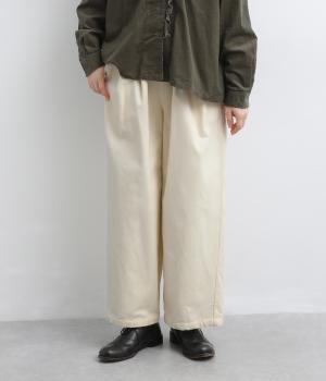 コットンベルベットタックパンツ（オフ・F）