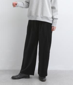 コットンベルベットタックパンツ（ブラック・F）
