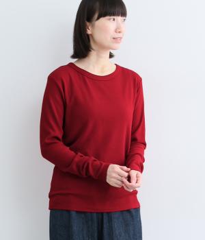 ソフトリブクルーネックTee(ダークレッド-1)