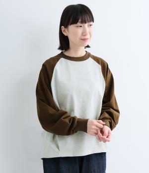 裾タックバルーンプルオーバー(カーキブラウン×オートミール-1)