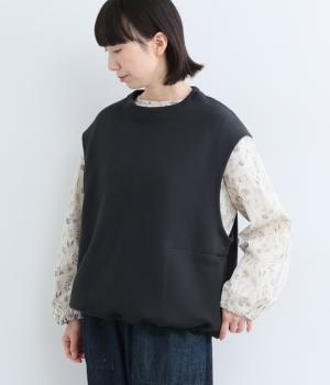 ソフト裏毛バルーンベスト(アイスブラック-1)
